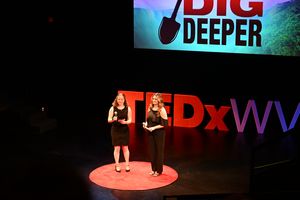 Hosts during TEDxWVU 2023